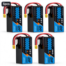 DXF SEMI-SOLID 12S 46.2V 100000mAh 15C Soft Case LiPo Battery with 8AWG Wire for Toy Cars, Boats, UAVs & Drones (1-6 Pack)