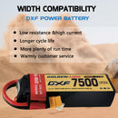 DXF Lipo Battery 3S HV 11.4V 7500mAh 150C GoldSeries Graphene Softcase with EC5 / T / TRX / XT60 / XT90 / XT150 / Q8s Plug for RC 1/8 1/10 Buggy Truck Car Off-Road Drone