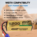 DXF LiPo Battery 3S 11.1V 5200mAh 100C Graphene Softcase Gold with EC5 / T / TRX / XT60 / XT90 / XT150 / Q8s Plug for RC 1/8 1/10 Buggy Truck Car Off-Road Drone