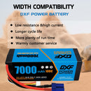 (EU)DXF Lipo Battery 4S 14.8V 7000mAh 100C/200C HardCase Lipo Battery for RC HPI HSP 1/8 1/10 Buggy RC Car Truck