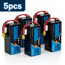 DXF 6S 22.2V 50000mAh 5C Soft Case LiPo Battery with 8AWG Wire for Toy Cars, Boats, UAVs & Drones (1-6 Pack)