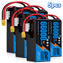 DXF SEMI-SOLID 14S 51.8V 66000mAh 10C Soft Case LiPo Battery with 8AWG Wire for Toy Cars, Boats, UAVs & Drones (1-6 Pack)