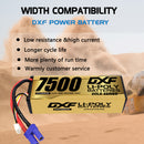 DXF LiPo Battery 3S HV 11.4V 7500mAh 150C Graphene Softcase with EC5 / T / TRX / XT60 / XT90 / XT150 / Q8s Plug for RC 1/8 1/10 Buggy Truck Car Off-Road Drone