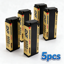 DXF 2S 7.4V 8000mAh 130C Golden NGP Graphene LiPo Hardcase Battery with 12AWG 5mm Bullet to Deans Plug for 1/8 1/10 RC Car Truck Boat Drone (1-6 Pack Available)