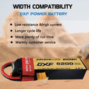 DXF Lipo Battery 2S 7.4V 5200mAh 150C Graphene Softcase with EC5 / T / TRX / XT60 / XT90 / XT150 / Q8s Plug for RC 1/8 1/10 Buggy Truck Car Off-Road Drone