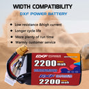 DXF 2200mAh 6S 110C 22.2V Lipo Battery Pack for FPV LiPo Battery