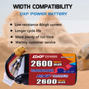 DXF 2600mAh 6S 120C 22.2V Lipo Battery Pack for FPV LiPo Battery