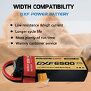 DXF Lipo Battery 3S 11.1V 6500mAh 150C Graphene Softcase with EC5 / T / TRX / XT60 / XT90 / XT150 / Q8s Plug for RC 1/8 1/10 Buggy Truck Car Off-Road Drone