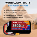 DXF 2600mAh 2S 120C 7.4V Lipo Battery Pack for FPV LiPo Battery