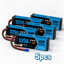 DXF 3S 11.1V 5250mAh 140C Graphene LiPo Hardcase Battery with 10AWG EC5 Plug for 1:8 RC Car Boat Airplane Helicopter Drone (1-6 Pack Available)