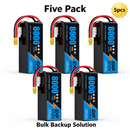 DXF 6S 22.2V 8000mAh 100C Soft Case LiPo Battery with 10AWG Wire for Toy Cars, Boats, UAVs & Drones (1-6 Pack)