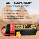 DXF Lipo Battery 6S HV 22.8V 7500mAh 150C GoldSeries Graphene Softcase with EC5 / T / TRX / XT60 / XT90 / XT150 / Q8s Plug for RC 1/8 1/10 Buggy Truck Car Off-Road Drone