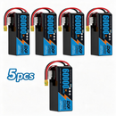 DXF SEMI-SOLID 12S 44.4V 60000mAh 5C Soft Case LiPo Battery with 8AWG Wire for Toy Cars, Boats, UAVs & Drones (1-6 Pack)