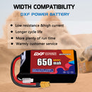 DXF 650mAh 2S 150C 7.6V Lipo Battery Pack for FPV LiPo Battery