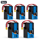 DXF SEMI-SOLID 12S 46.2V 80000mAh 15C Soft Case LiPo Battery with 8AWG Wire for Toy Cars, Boats, UAVs & Drones (1-6 Pack)