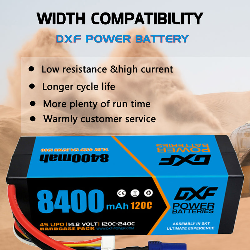 (IT)DXF Lipo Battery 4S 14.8V 8400mAh 120C/240C HardCase Lipo Battery for RC HPI HSP 1/8 1/10 Buggy RC Car Truck