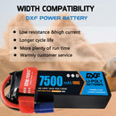 (CA)DXF Lipo Battery 4S 14.8V 7500mAh 100C/200C SoftCase Lipo Battery for RC HPI HSP 1/8 1/10 Buggy RC Car Truck