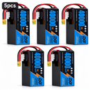 DXF 6S 23.1V 40000mAh 15C Soft Case LiPo Battery with 8AWG Wire for Toy Cars, Boats, UAVs & Drones (1-6 Pack)