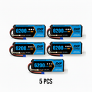 DXF 4S 14.8V 6200mAh 80C Hardcase LiPo Battery with 10AWG EC5 for 1/8 1/10 RC Cars, Trucks, Buggies (1-6 Pack Available)