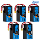 DXF SEMI-SOLID 12S 46.2V 28000mAh 15C Soft Case LiPo Battery with 8AWG Wire for Toy Cars, Boats, UAVs & Drones (1-6 Pack)