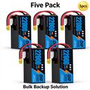 DXF 6S 22.8V 22000mAh 100C Soft Case LiPo Battery with 8AWG Wire for Toy Cars, Boats, UAVs & Drones (1-6 Pack)