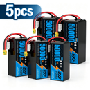 DXF SEMI-SOLID 12S 44.4V 50000mAh 5C Soft Case LiPo Battery with 8AWG Wire for Toy Cars, Boats, UAVs & Drones (1-6 Pack)