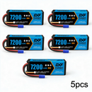 DXF BLUE Series 3S 11.1V 7200mAh 80C Hardcase LiPo Battery with EC5 Plug for 1/8 1/10 RC Car Truck (1-6 Pack)