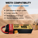 DXF LiPo Battery 2S 7.4V 8400mAh 140C Graphene Softcase with EC5 / T / TRX / XT60 / XT90 / XT150 / Q8s Plug for RC 1/8 1/10 Buggy Truck Car Off-Road Drone