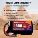 DXF 1550mAh 2S 140C 7.4V Lipo Battery Pack for FPV LiPo Battery