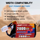 DXF 2800mAh 4S 100C 14.8V Lipo Battery Pack for FPV LiPo Battery