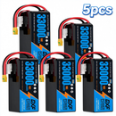 DXF SEMI-SOLID 14S 51.8V 33000mAh 10C Soft Case LiPo Battery with 8AWG Wire for Toy Cars, Boats, UAVs & Drones (1-6 Pack)