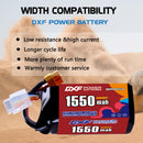 DXF 1550mAh 4S 100C 14.8V Lipo Battery Pack for FPV LiPo Battery