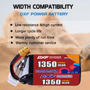 DXF 1350mAh 6S 140C 22.2V Lipo Battery Pack for FPV LiPo Battery