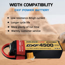 DXF Lipo Battery 3S 11.1V 4500mAh 150C GoldSeries Graphene Softcase with EC5 / T / TRX / XT60 / XT90 / XT150 / Q8s Plug for RC 1/8 1/10 Buggy Truck Car Off-Road Drone