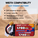 DXF 1700mAh 3S 60C 11.4V Lipo Battery Pack for FPV LiPo Battery