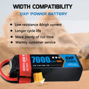 (ES)DXF 6S Lipo Battery 22.2V 100C 7000mAh Soft Case Battery with xt60 Connector for Car Truck Tank RC Buggy Truggy Racing Hobby