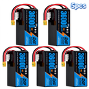DXF SEMI-SOLID 6S 22.2V 36000mAh 10C Soft Case LiPo Battery with 8AWG Wire for Toy Cars, Boats, UAVs & Drones (1-6 Pack)