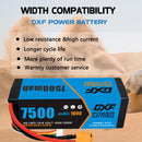 (CA)DXF Lipo Battery 4S 14.8V 7500mAh 100C/200C HardCase Lipo Battery for RC HPI HSP 1/8 1/10 Buggy RC Car Truck