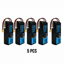 DXF 4S 14.8V 3500mAh 100C Softcase LiPo Battery with 10AWG XT60 for 1/8 1/10 RC Cars, Trucks, Buggies (2/4/6 Pack Available)