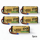 DXF GOLD Series 3S 11.1V 5200mAh 100C Graphene Hardcase LiPo Battery with EC5 Plug for 1/8 1/10 RC Car Truck (1-6 Pack)