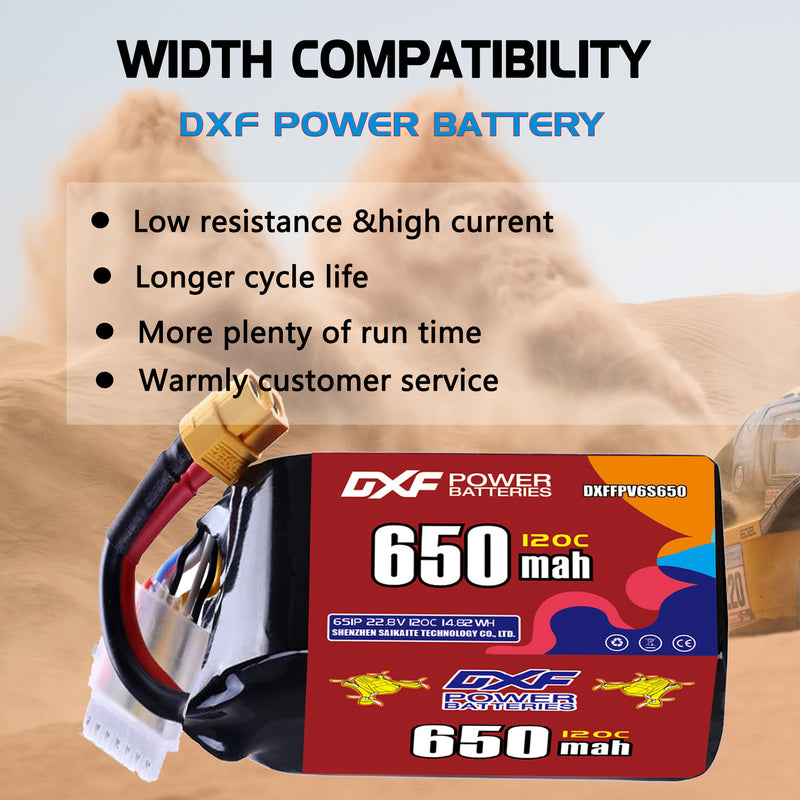 DXF 880mAh 6S 150C 22.8V Lipo Battery Pack for FPV LiPo Battery