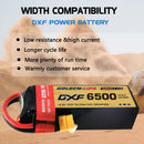 DXF Lipo Battery 4S 14.8V 6500mAh 100C Graphene Softcase with EC5 / T / TRX / XT60 / XT90 / XT150 / Q8s Plug for RC 1/8 1/10 Buggy Truck Car Off-Road Drone
