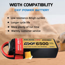 DXF Lipo Battery 6S 22.2V 6500mAh 100C Graphene Softcase with EC5 / T / TRX / XT60 / XT90 / XT150 / Q8s Plug for RC 1/8 1/10 Buggy Truck Car Off-Road Drone