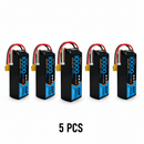 DXF 4S 14.8V 10000mAh 100C Graphene Soft Case LiPo Battery with XT90 Plug for 1/8 1/7 RC Cars, Trucks, Buggies & Boats (1-6 Pack Available)