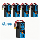DXF SEMI-SOLID 14S 51.8V 54000mAh 5C Soft Case LiPo Battery with 8AWG Wire for Toy Cars, Boats, UAVs & Drones (1-6 Pack)