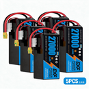 DXF SEMI-SOLID 14S 51.8V 27000mAh 5C Soft Case LiPo Battery with 8AWG Wire for Toy Cars, Boats, UAVs & Drones (1-6 Pack)