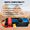 DXF Lipo Battery 6S 22.2V 6500mAh 80C Graphene Softcase with EC5 / T / TRX / XT60 / XT90 / XT150 / Q8s Plug for RC 1/8 1/10 Buggy Truck Car Off-Road Drone