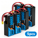 DXF 6S 22.2V 33000mAh 5C Soft Case LiPo Battery with 8AWG Wire for Toy Cars, Boats, UAVs & Drones (1-6 Pack)