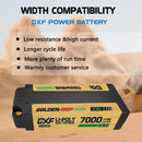 (PL)DXF 5mm 2S 7000mAh 7.6V 150C GOLDEN-NGP Plus Middle-Size Batteria Lipo ad Alta Capacità Hardcase con XT90 Spina per 1:8 Scala RC Auto, Multi-Rotore RC Aeroplano, RC Elicottero, RC Barca
