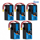 DXF 6S 23.1V 30000mAh 15C Soft Case LiPo Battery with 8AWG Wire for Toy Cars, Boats, UAVs & Drones (1-6 Pack)